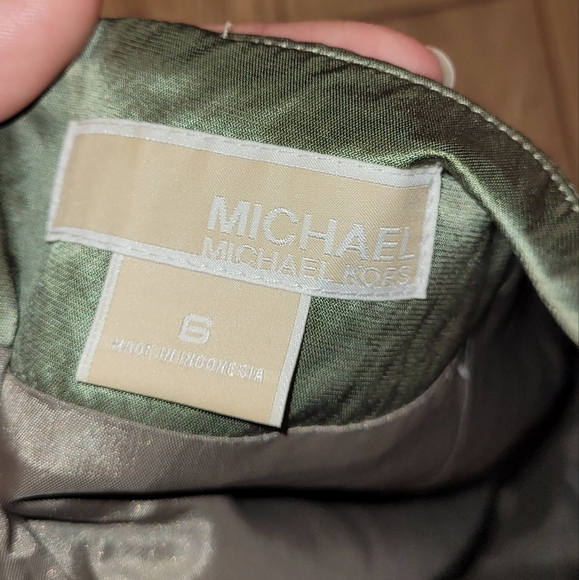 MICHAEL KORS Womens Skirt Size 6 Green Metallic Straight Pencil - Picture 3 of 4